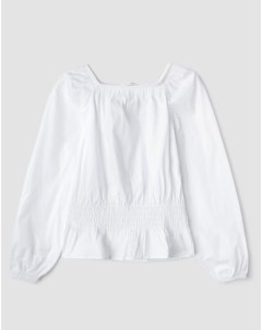 Белая блузка с резинкой для девочки Gloria jeans