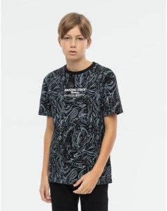 Чёрная футболка с абстрактным принтом для мальчика Gloria jeans