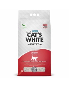 Natural наполнитель для кошачьего туалета комкующийся натуральный без ароматизатора 5 л Cat's white