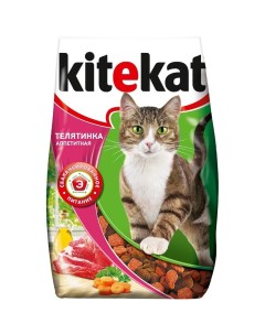 Полнорационный сухой корм для кошек с аппетитной телятинкой 1 9 кг Kitekat
