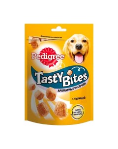 Лакомство Tasty Bites для собак в форме ароматных кусочков с курицей 130 г Pedigree