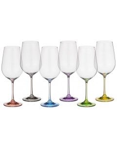 Бокал для вина 550 мл стекло 6 шт Виола цветные ножки 40729 D2222 550 Bohemia