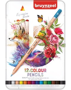 Набор цветных карандашей Expression Color 12 шт в металлической коробке Bruynzeel