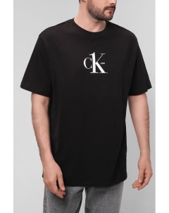 Свободная футболка с монограммой бренда Calvin klein