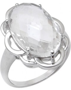 Кольцо с горным хрусталем из серебра Balex