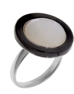 Кольцо с перламутром и ониксами из серебра Balex