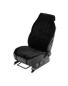 Накидка на передне сиденье искусственный мутон на антислике 55х145 см черный Nobrand