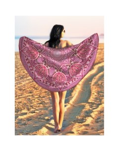 Парео и Пляжный коврик Розовая мандала 150 см 141833 Joyarty