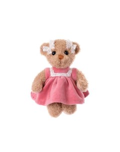 Мягкая игрушка Плюшевый мишка Nelly в розовом платье 15 см Bukowski design