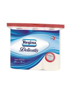 Бумага туалетная Деликатис белая 4 слоя 9 рулонов Regina