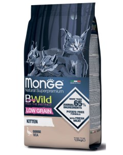 Сухой корм для котят BWild Low Grain Kitten с мясом гуся 1 5 кг Monge