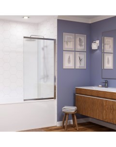 Шторка 41S02 100 RM стеклянная для ванны 1000х1400 профиль хром матовое стекло правая Wasserkraft