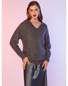 Пуловер с блестками тёмно серый Elis