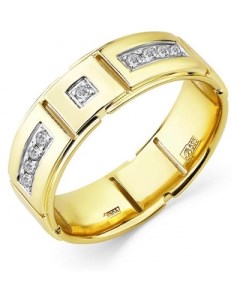 Кольцо с 9 бриллиантами из жёлтого золота Мастер бриллиант
