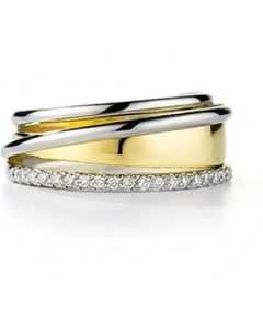 Кольцо с 19 бриллиантами из жёлтого золота Костромская ювелирная фабрика "алькор"