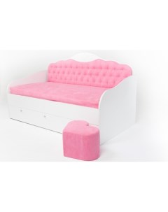 Подростковая кровать диван Princess Фея со стразами Сваровски без ящика и матраса 160x90 см Abc-king