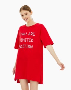Красная ночная сорочка с принтом You are limited edition Gloria jeans