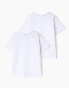 Белые базовые футболки oversize для девочки 2 шт Gloria jeans