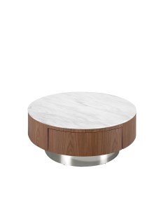 Журнальный столик 2119 ct06 cr из белой керамики с хромированным основанием коричневый 100 0x38 0x10 Angel cerda