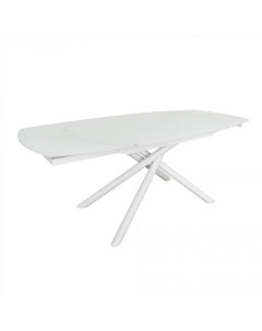 Vashti раздвижной стол из стекла и мдф со стальными ножками белого цвета 130 190 x 100 см белый 100  Angel cerda