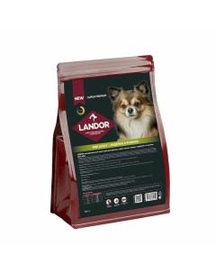 Полнорационный сухой корм для собак мелких пород c индейкой и ягненком 1 кг Landor