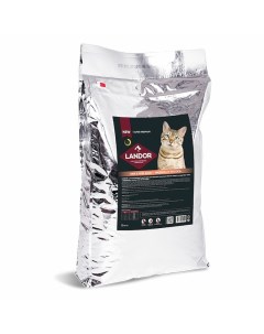 Полнорационный сухой корм для кошек для шерсти и здоровья кожи c индейкой и лососем Landor