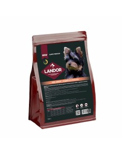 Полнорационный сухой корм для щенков и юниоров мелких пород c индейкой и лососем 3 кг Landor