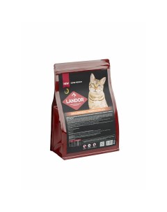 Полнорационный сухой корм для кошек для шерсти и здоровья кожи c индейкой и лососем 2 кг Landor