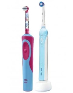 Зубная щётка Oral B CrossAction Pro 500 бело голубой ORAL B STAGES POWER FROZEN детская Braun