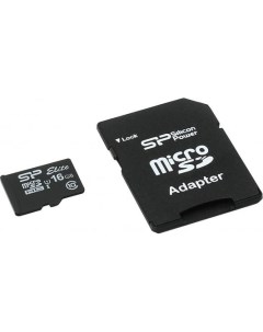 Флеш карта microSDHC 16Gb Class10 SP016GBSTHBU1V10 w o adapter Silicon power