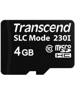 Промышленная карта памяти microSDHC 230I 4 Гб Class 10 3D NAND TLC темп режим от 40 до 85 без адапте Transcend