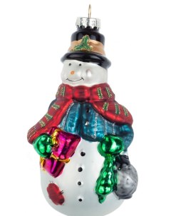 Елочная игрушка Снеговик в красном шарфе Karlsbach