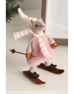 Новогодний сувенир Мышка лыжница в ассортименте Weiste