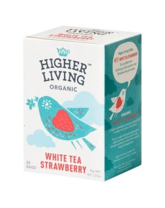 Чай белый с клубникой в пакетиках Higher living organic