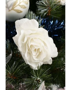 Новогоднее украшение Роза на клипсе 10 см Goodwill