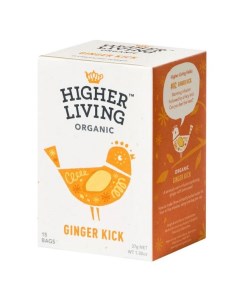Чай травяной с имбирем в пакетиках Higher living organic