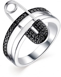Кольцо с 39 фианитами из серебра Костромская ювелирная фабрика "алькор"