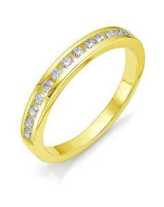 Кольцо с 13 бриллиантами из жёлтого золота Костромская ювелирная фабрика "алькор"