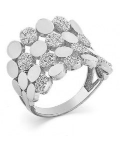 Кольцо с 70 бриллиантами из белого золота Мастер бриллиант