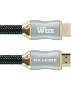 Кабель HDMI 5м WAVC HDMI8K 5M круглый черный Wize