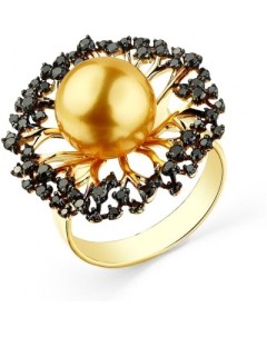 Кольцо с жемчугом и бриллиантами из жёлтого золота Мастер бриллиант