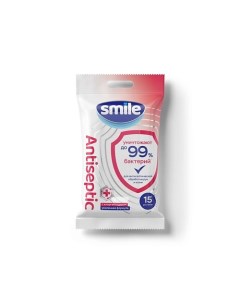 Влажные антибактериальные салфетки с антисептическим эффектом 15 Smile wonderland