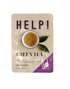 Маска для лица HELP с экстрактом зеленого чая успокаивающая и питательная 25 мл Bergamo