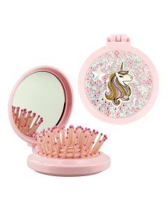 Расческа для волос с зеркалом розовая Miss pinky