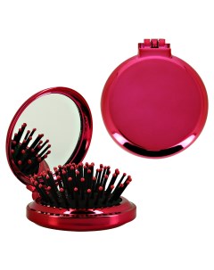 Расческа для волос с зеркалом малиновая Lady pink