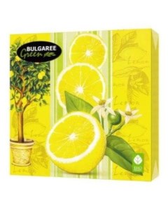 Салфетки бумажные трехслойные Лимон 20 шт Bulgaree green