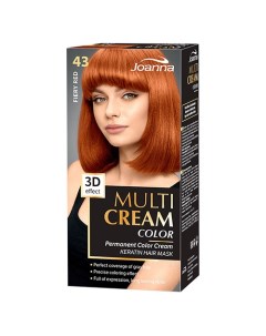 Краска для волос MULTI CREAM 3D Пламенный рыжий тон 43 Joanna
