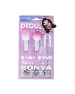 Набор кистей для макияжа BABY STAR BY SONYA MIRO в чехле 4 шт Deco