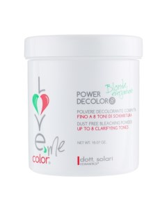 Обесцвечивающий порошок до 8 тонов для волос Power Decolor 8 Love Me Color Dott.solari (италия)