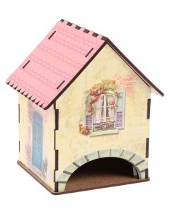 Чайный домик Домик желтый с розовой крышей 15х10х10 см Nnb